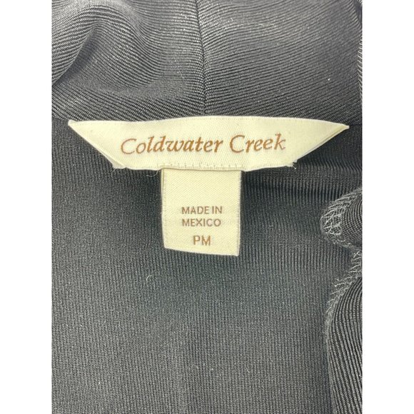 Coldwater Creek Petite Black 3/4 Sleeve Belted Stretch Wrap Dress Size PM - Picture 8 of 14